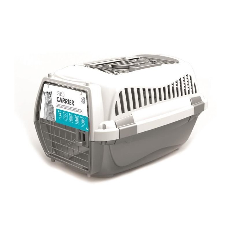 MPETS Cage de transport - Pour chien - S - Gris et blanc