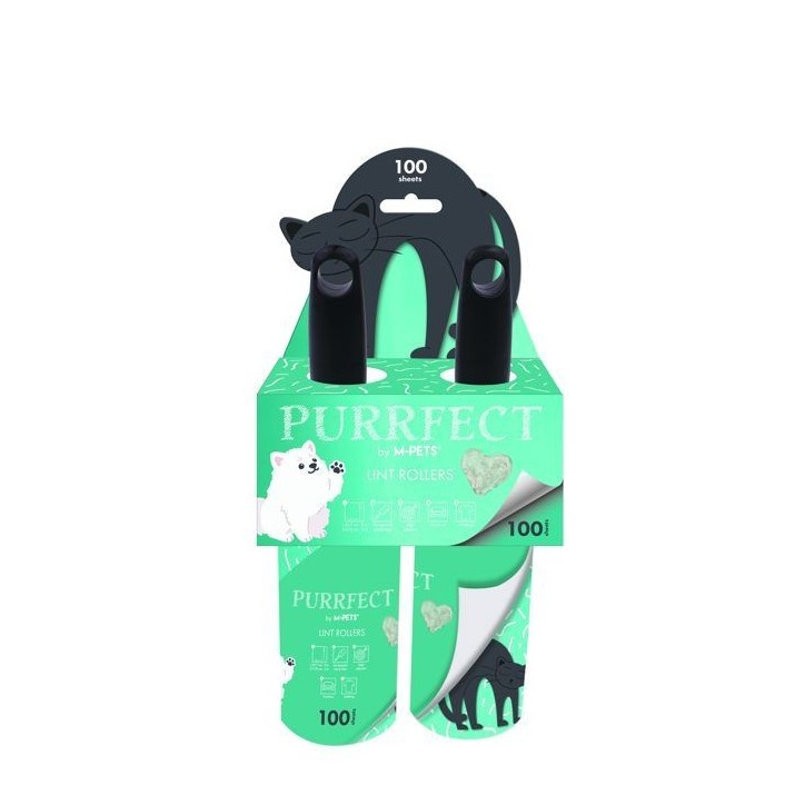 Rouleaux anti-peluches - M PETS - PURRFECT - 60 feuilles - 23,7 x 5,75 cm - Vert