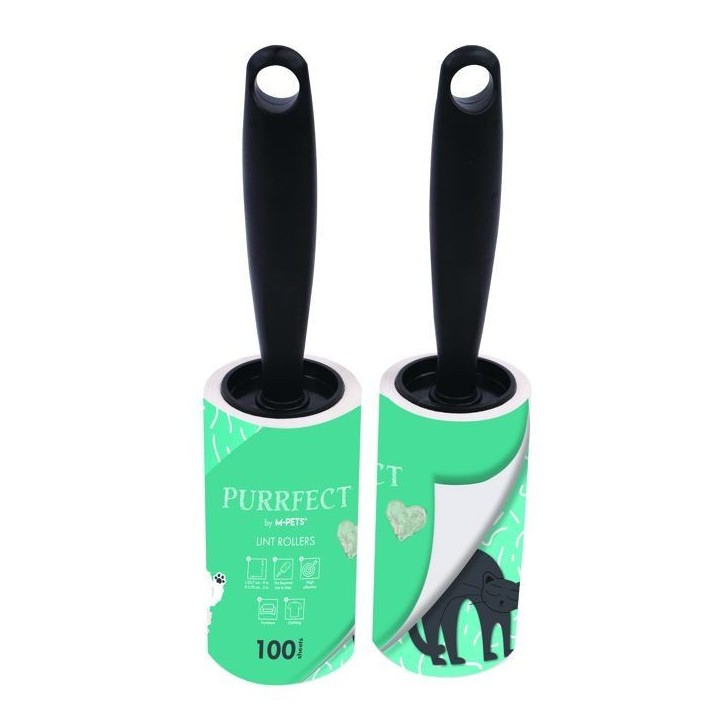 Rouleaux anti-peluches - M PETS - PURRFECT - 60 feuilles - 23,7 x 5,75 cm - Vert