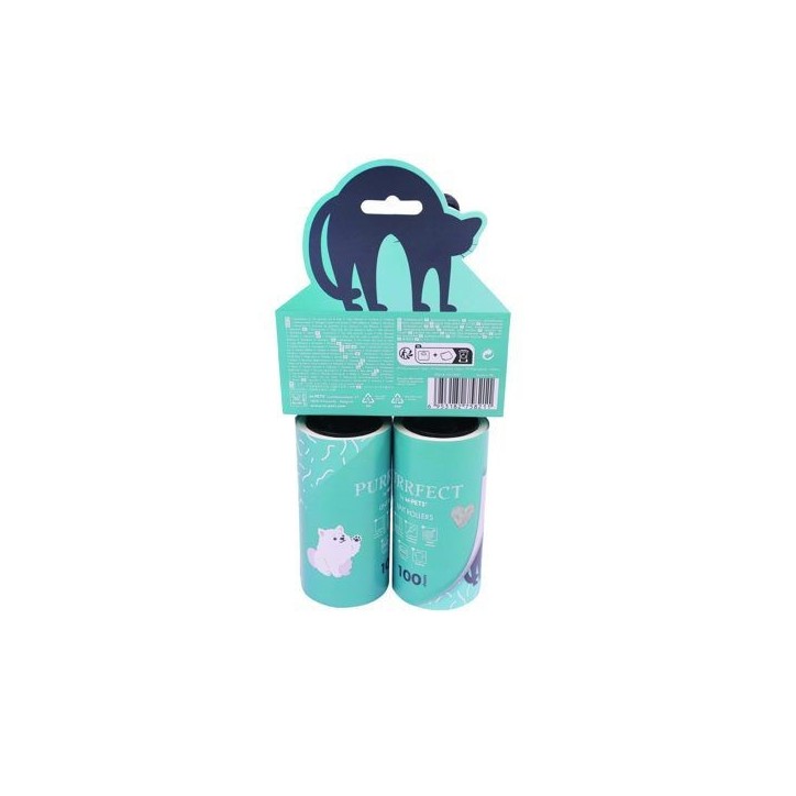 Rouleaux anti-peluches - M PETS - PURRFECT - 60 feuilles - 23,7 x 5,75 cm - Vert
