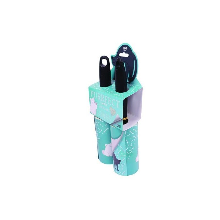 Rouleaux anti-peluches - M PETS - PURRFECT - 60 feuilles - 23,7 x 5,75 cm - Vert