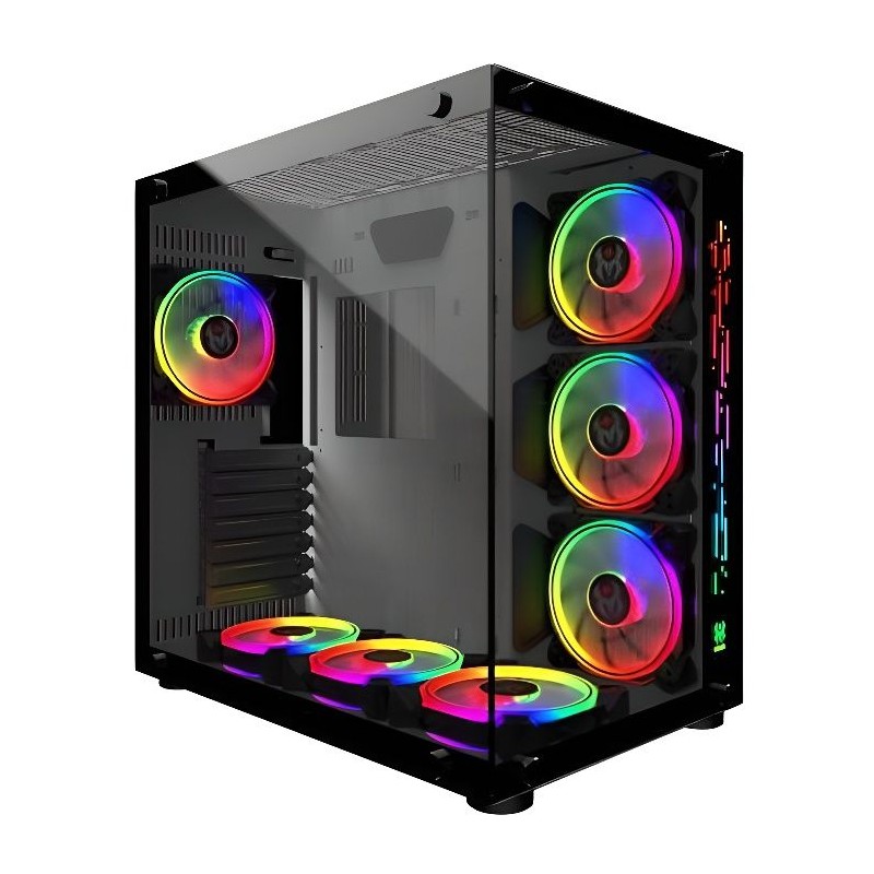 MRED - Boîtier PC Gamer ATX - Blanc RGB Crystal Sea
