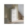 Meuble a chaussures - 6 paires - Blanc mat - 3 abattants - L58,2 x P20