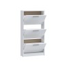 Meuble a chaussures - 6 paires - Blanc mat - 3 abattants - L58,2 x P20