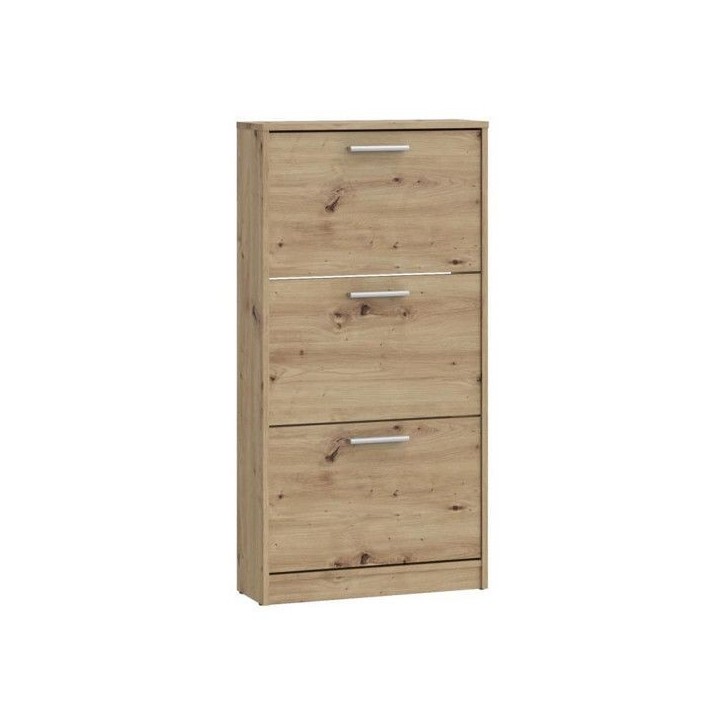 Meubles a chaussures - 6 paires - Décor Chene - 3 abattants - L58,2 x P20,4 x H115,5 cm - MAC