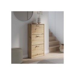 Meubles a chaussures - 6 paires - Décor Chene - 3 abattants - L58,2 x