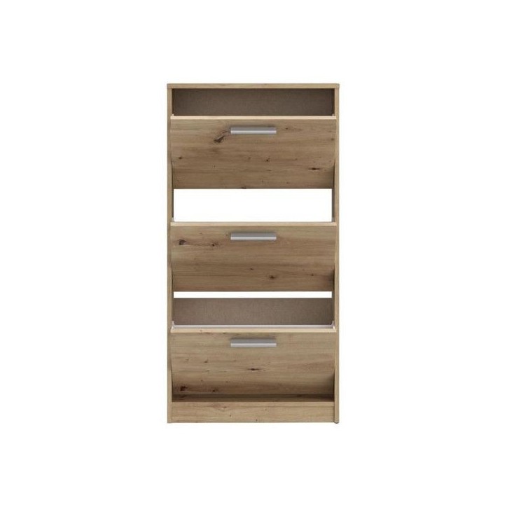Meubles a chaussures - 6 paires - Décor Chene - 3 abattants - L58,2 x P20,4 x H115,5 cm - MAC