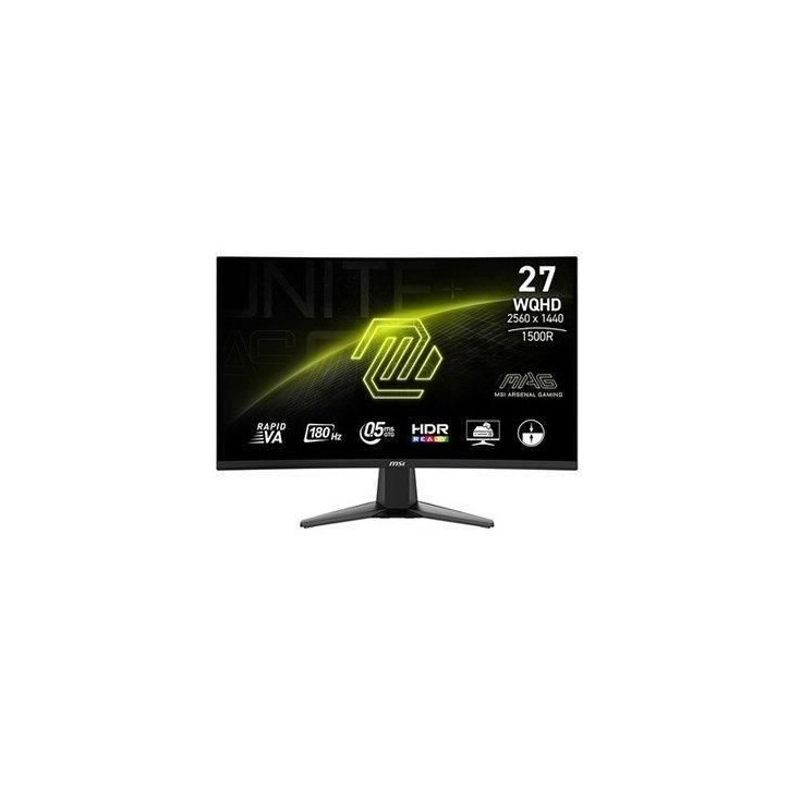 Ecran PC Gamer Incurvé - MSI - 27'' - WQHD - 180Hz - Fast VA - 0,5ms - MAG 27CQ6F Ecran PC Gamer Incurvé - MSI - 27'' - WQHD - 180Hz - Fast VA - 0,5ms - MAG 27CQ6F
