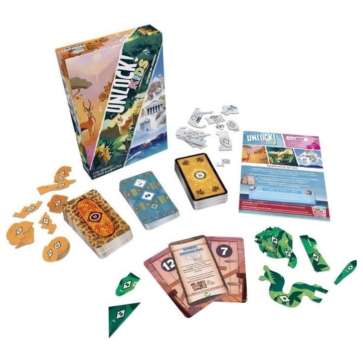 Unlock! Kids Histoires Mythes|Asmodee - Escape Game - 3 histoires chacunes 2 aventures - Dés 6ans