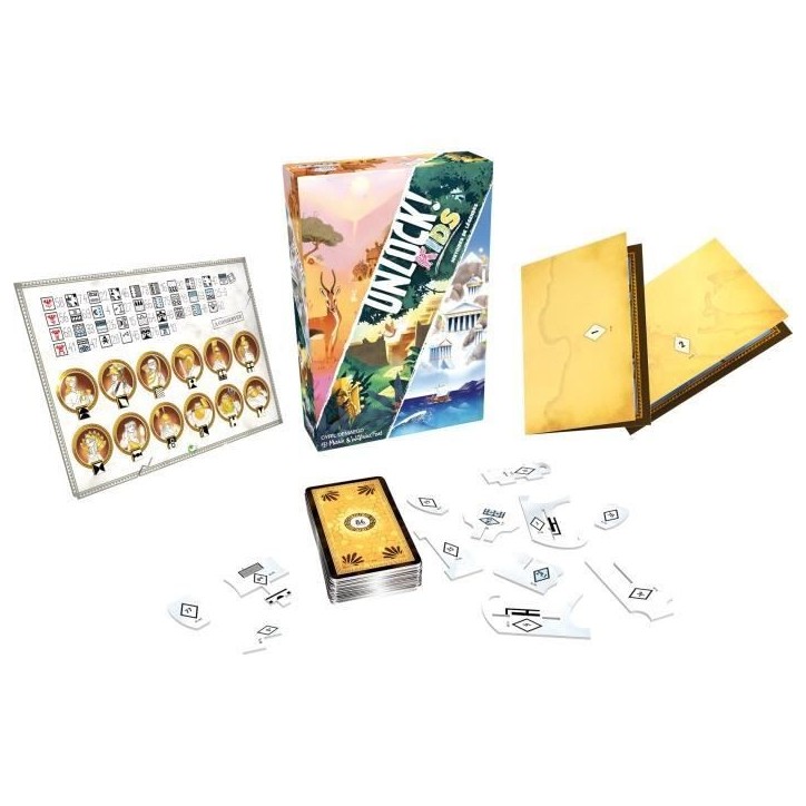 Unlock! Kids Histoires Mythes|Asmodee - Escape Game - 3 histoires chacunes 2 aventures - Dés 6ans