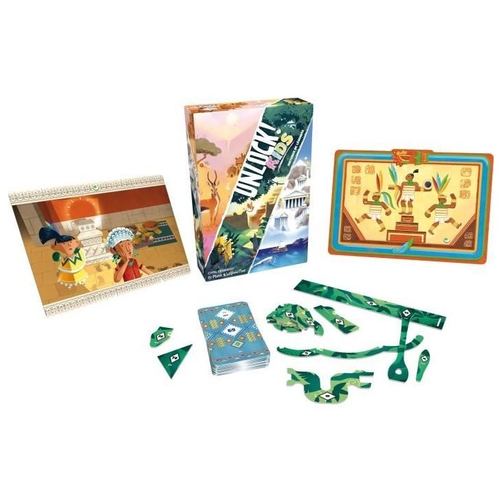 Unlock! Kids Histoires Mythes|Asmodee - Escape Game - 3 histoires chacunes 2 aventures - Dés 6ans
