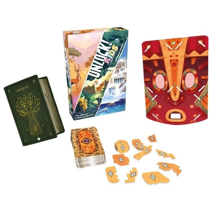 Unlock! Kids Histoires Mythes|Asmodee - Escape Game - 3 histoires chacunes 2 aventures - Dés 6ans