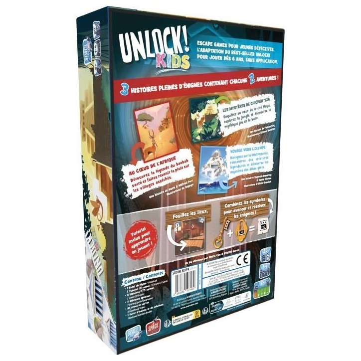 Unlock! Kids Histoires Mythes|Asmodee - Escape Game - 3 histoires chacunes 2 aventures - Dés 6ans