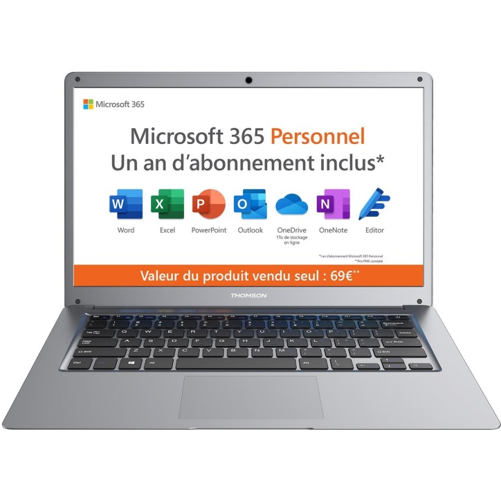 PC Portable - THOMSON - N14C4SL128MS - 14 - Intel Celeron - RAM 4 GB - SSD 128GB - Housse de protection + souris