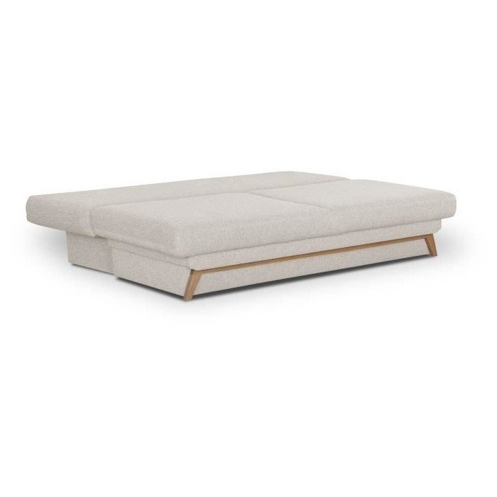 Banquette convertible - 3 places - NAOTO - Tissu beige - Coffre de rangement - 202 x 98 x 98 cm Banquette convertible - 3 places - NAOTO - Tissu beige - Coffre de rangement - 202 x 98 x 98 cm