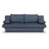 Banquette convertible - 3 places - NAOTO - Tissu bleu foncé - Coffre