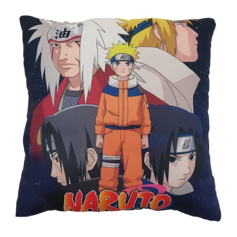 Coussin double face - Carré - NARUTO - Naruto et ses amis - Microfibr Coussin double face - Carré - NARUTO - Naruto et ses amis - Microfibr