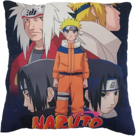 Coussin double face - Carré - NARUTO - Naruto et ses amis - Microfibr