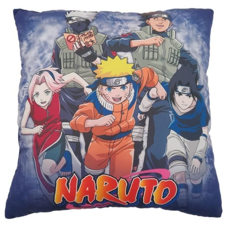 Coussin double face - Carré - NARUTO - Naruto et ses amis - Microfibre - 40 x 40 cm