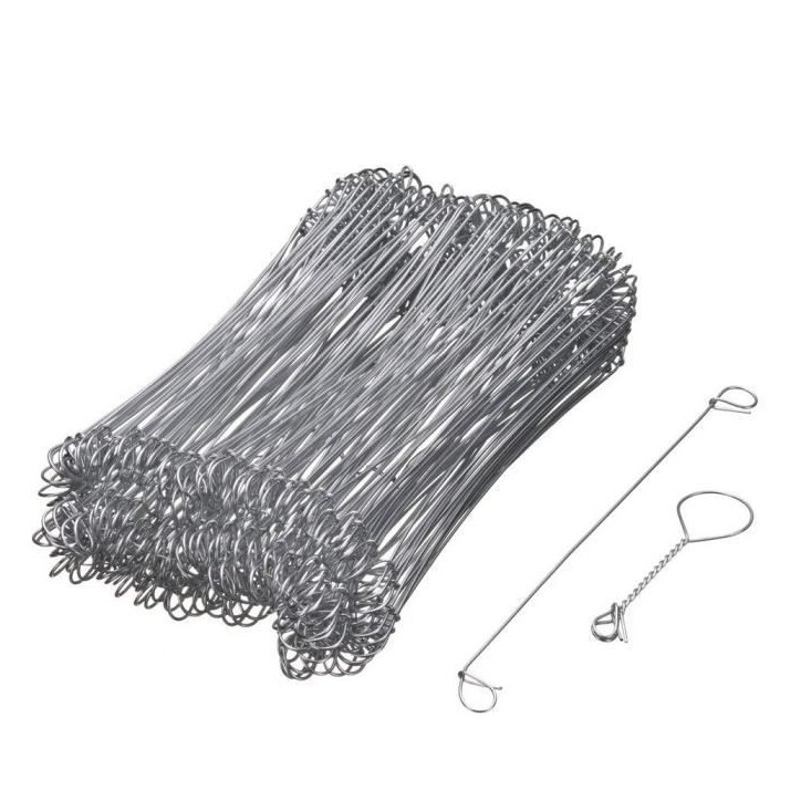 NATURE Lot de 200 Liens a boucle en acier galvanisé pour torsadeuse a fil - (L16 cm x Ø1 mm) NATURE Lot de 200 Liens a boucle en acier galvanisé pour torsadeuse a fil - (L16 cm x Ø1 mm)