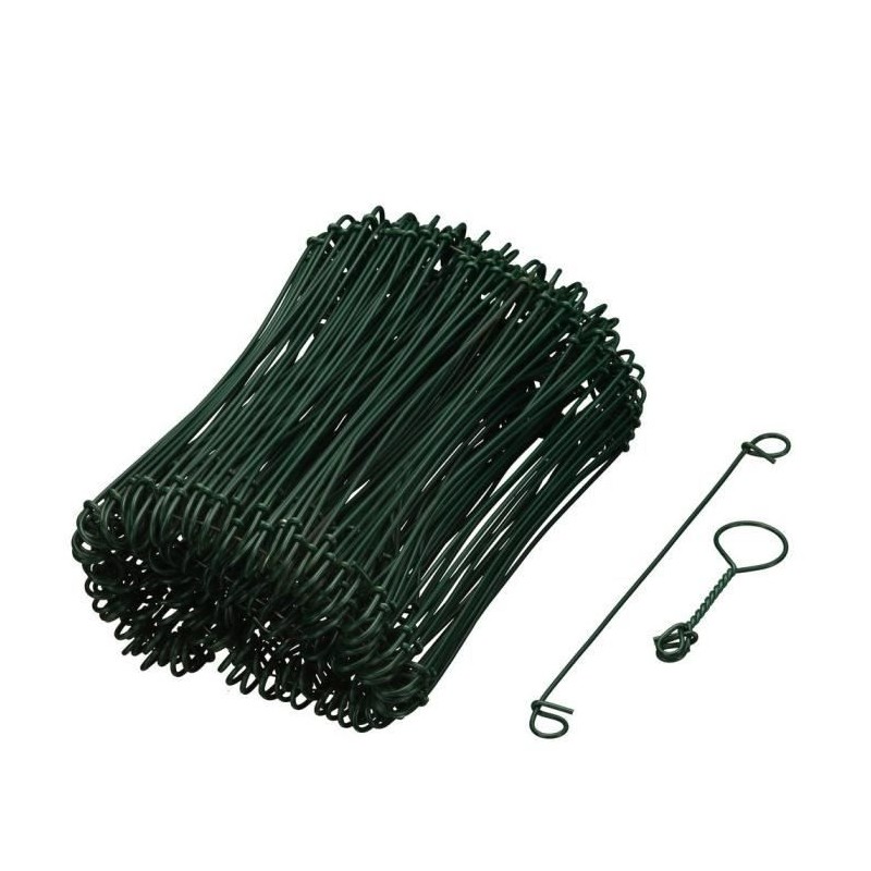 NATURE Lot de 200 Liens a boucle en acier galvanisé plastifié nature
