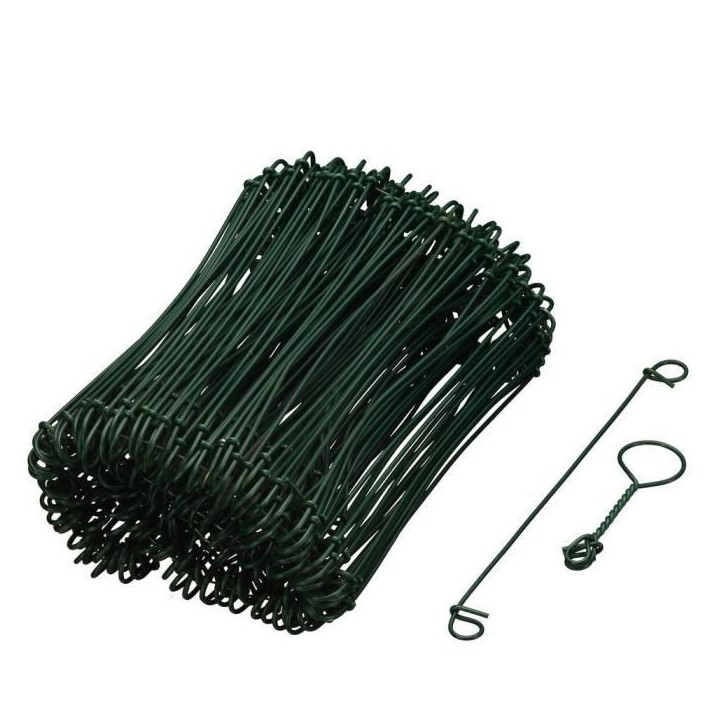 NATURE Lot de 200 Liens a boucle en acier galvanisé plastifié naturellement vert - (L16 cm x Ø1,4 mm) NATURE Lot de 200 Liens a boucle en acier galvanisé plastifié naturellement vert - (L16 cm x Ø1,4 mm)