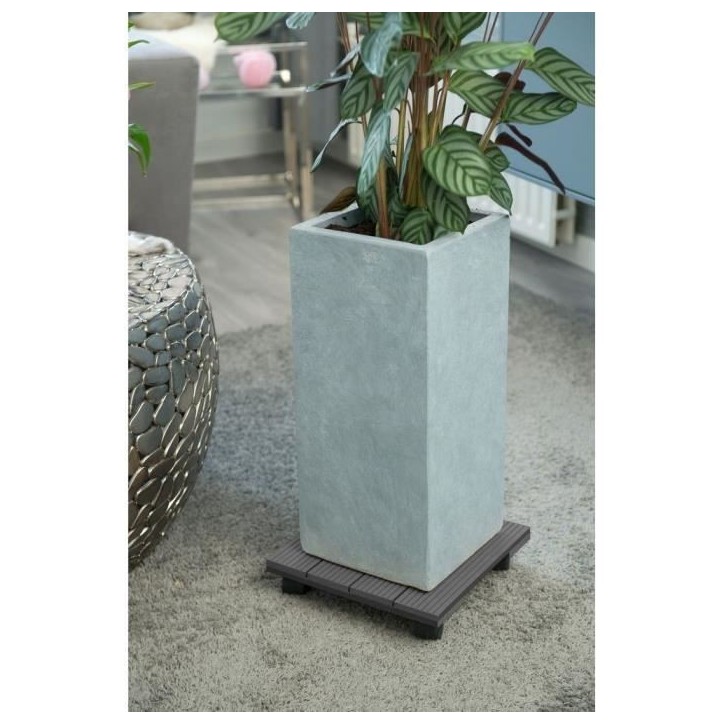NATURE Tablette a roulettes pour plantes - Bois composite - H7 x 30 x 30 cm