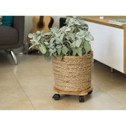 NATURE Tablette a roulettes pour plantes - Bambou composite - H8 x Ø3