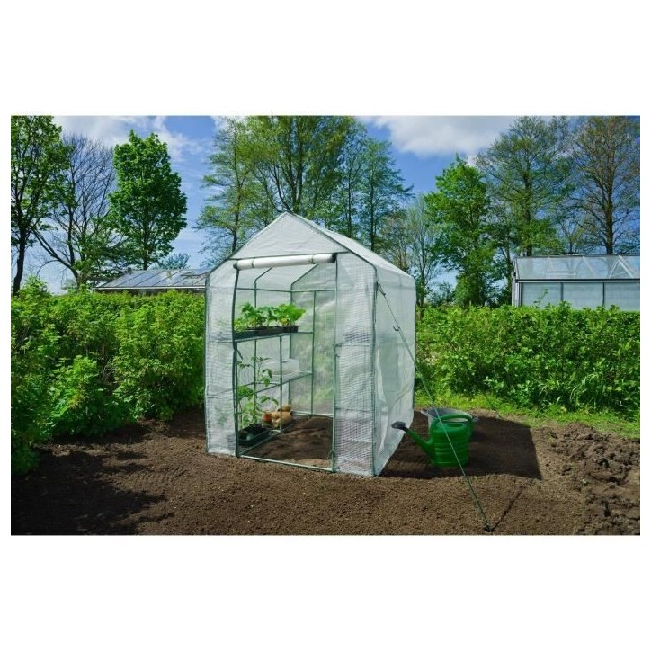 Serre de Jardin - NATURE - H195 x 143 x 143 - 2 étageres - PE armé 140 g/m² - Vert Serre de Jardin - NATURE - H195 x 143 x 143 - 2 étageres - PE armé 140 g/m² - Vert