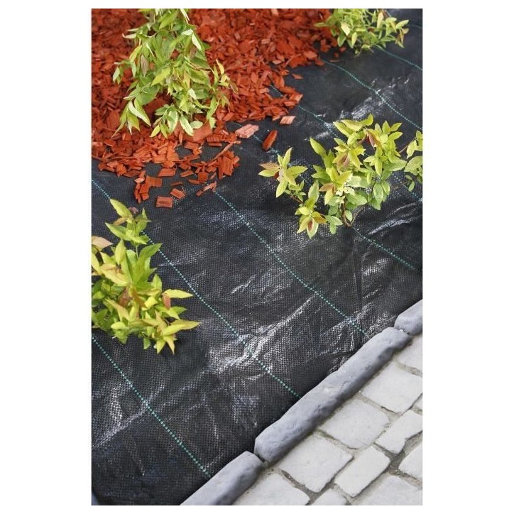 Toile de paillage paysages noire 1 x 50 m, traité anti UV, 100 g/m² - Bâche de sol anti mauvaises herbes