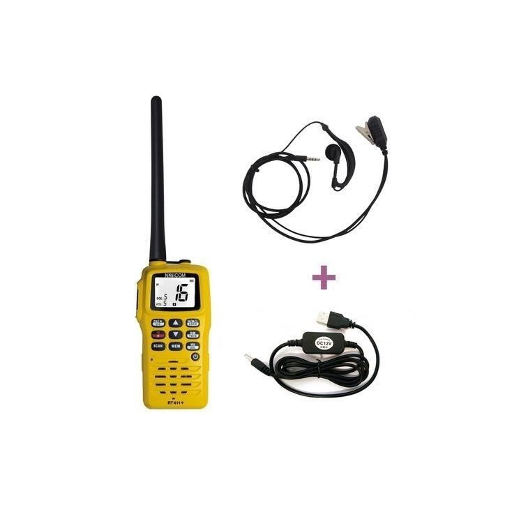 Pack VHF portable - NAVICOM - RT411+PACK Chargeur 220V- câble USB
