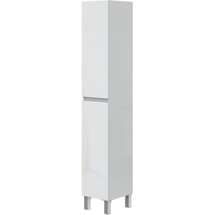 Colonne de salle de bain - NEREA - Blanc brillant - 2 portes - 30 x 35 x 182 cm