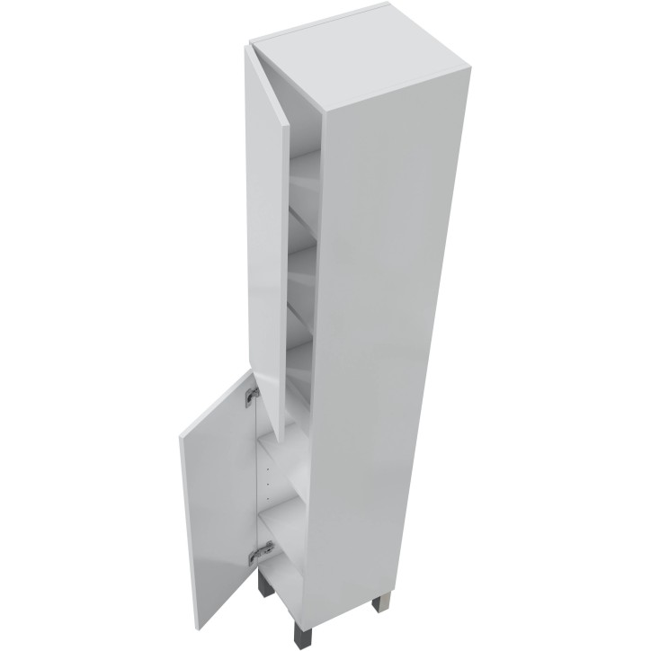 Colonne de salle de bain - NEREA - Blanc brillant - 2 portes - 30 x 35 x 182 cm