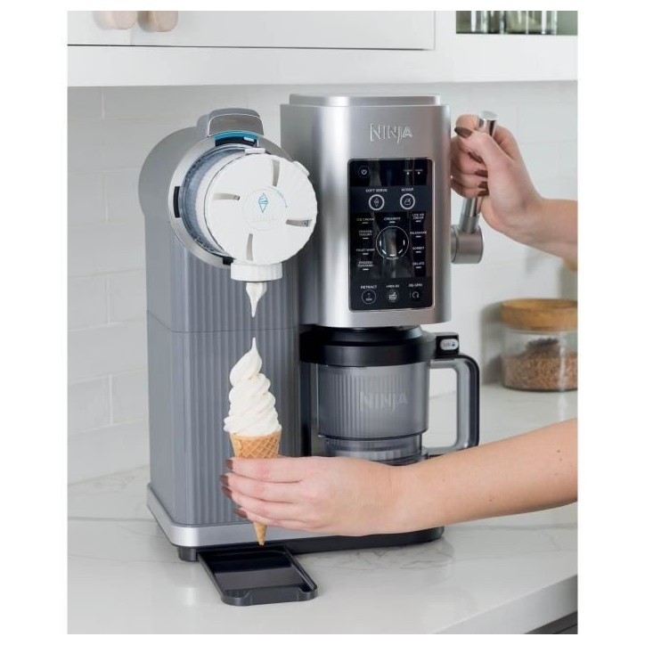 Machine a glaces NINJA - Creami Swirl NC701EU - Capacité 480ml - 13 programmes dont glaces a l'italienne - 2 pots inclus