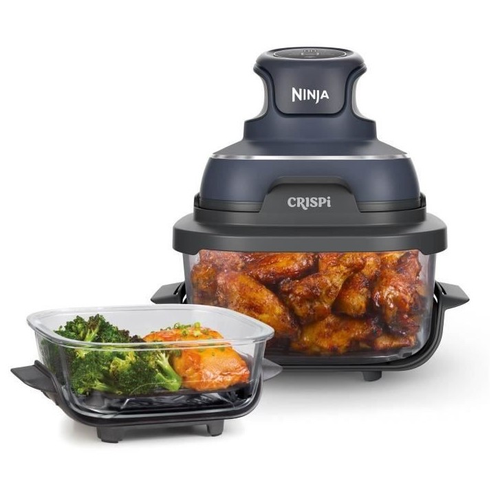 Friteuse sans huile portable NINJA - CRISPI - Récipients 1,4L et 3,8L - 4 programmes prédéfinis - 1700W - Bleu