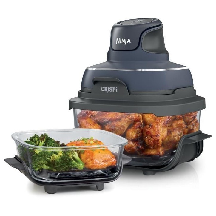 Friteuse sans huile portable NINJA - CRISPI - Récipients 1,4L et 3,8L - 4 programmes prédéfinis - 1700W - Bleu
