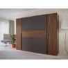 Armoire NARAGO - Décor Noyer Bakersfield et gris - 2 portes coulissan Armoire NARAGO - Décor Noyer Bakersfield et gris - 2 portes coulissan