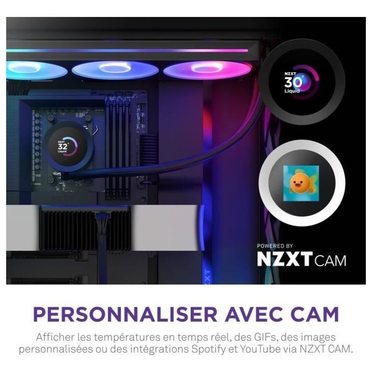 Watercooling - NZXT - RL-KR360-B2 - Kraken Plus 360 RGB - Écran carré 1.54 personnalisable et ventilateurs RGB - Noir Watercooling - NZXT - RL-KR360-B2 - Kraken Plus 360 RGB - Écran carré 1.54 personnalisable et ventilateurs RGB - Noir