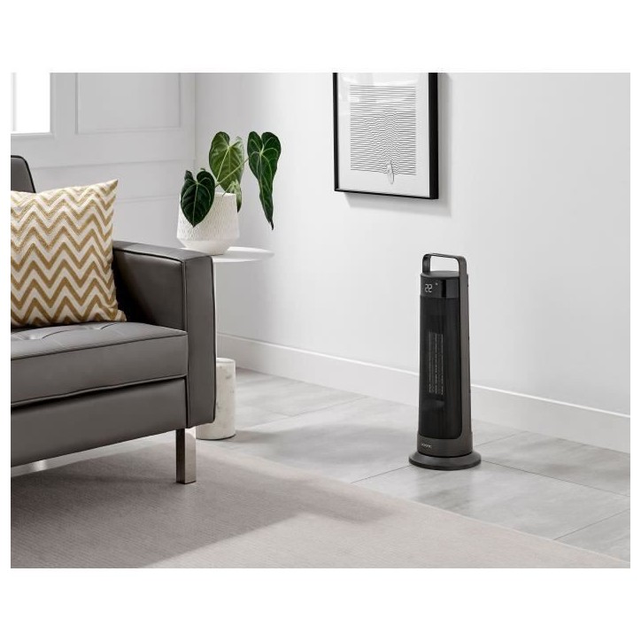 Radiateur soufflant oscillant - Céramique - OCEANIC - 2000 W - Télécommande - Noir Radiateur soufflant oscillant - Céramique - OCEANIC - 2000 W - Télécommande - Noir