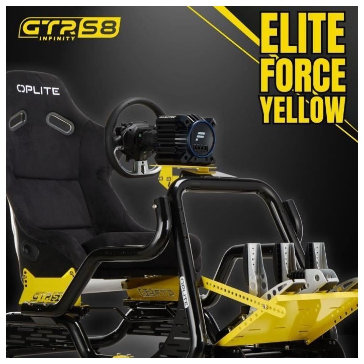 Cockpit de simulation racing - OPLITE - GTR S8 Elite Force - Jaune Cockpit de simulation racing - OPLITE - GTR S8 Elite Force - Jaune