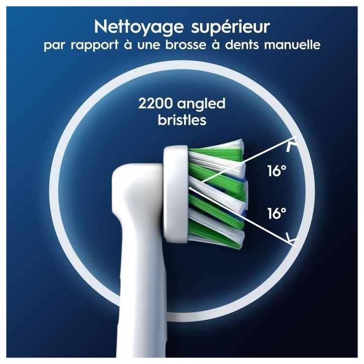 Brossettes - ORAL-B - Pro Cross Action - Pour brosse a dents - 4 unités Brossettes - ORAL-B - Pro Cross Action - Pour brosse a dents - 4 unités