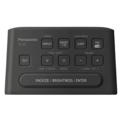 Radio réveil - PANASONIC - RC-D8EG-K - DAB+ - Snooze - Noir