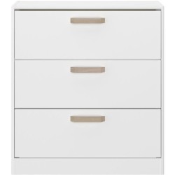 Commode DREAM 3 tiroirs - Panneau de particules - Décor blanc - L79.7