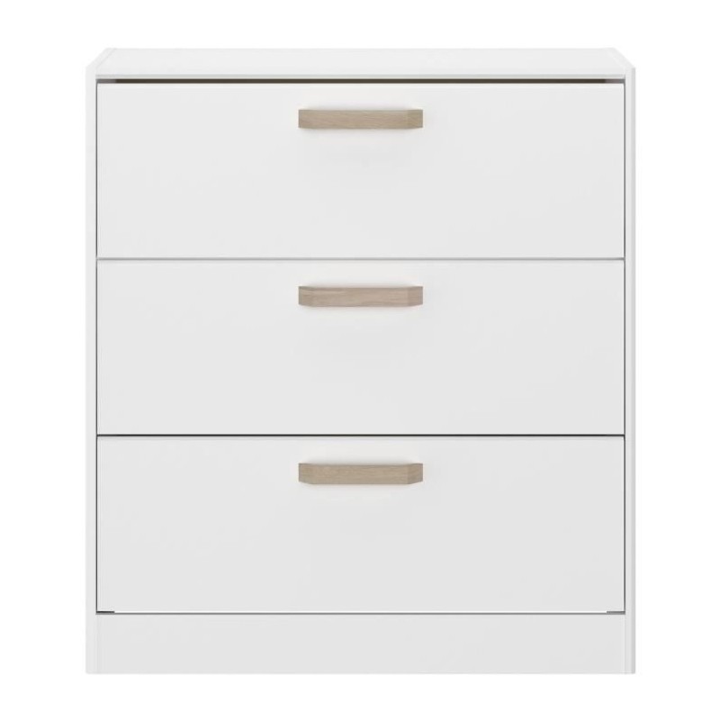 Commode DREAM 3 tiroirs - Panneau de particules - Décor blanc - L79.7