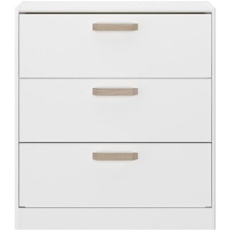 Commode DREAM 3 tiroirs - Panneau de particules - Décor blanc - L79.7
