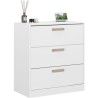 Commode DREAM 3 tiroirs - Panneau de particules - Décor blanc - L79.7