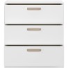 Commode DREAM 3 tiroirs - Panneau de particules - Décor blanc - L79.7
