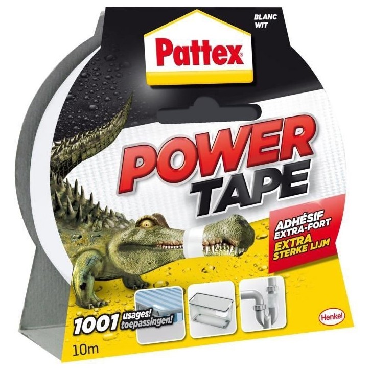 PATTEX Adhésif super puissant Power tape - Blanc - 10 m PATTEX Adhésif super puissant Power tape - Blanc - 10 m