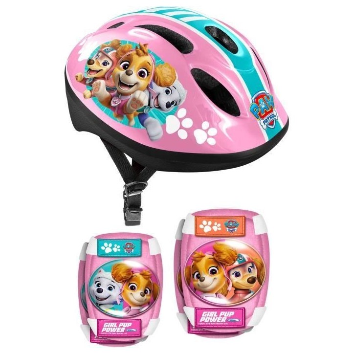 Protections roller - PAT'PATROUILLE - Casque / Coudieres / Genouilleres - Rose