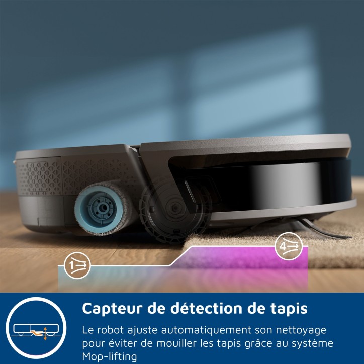 Aspirateur Robot Laveur - PHILIPS XU9100/10 - 8000 Pa - 280 min - 210 ml - Métal / Noir
